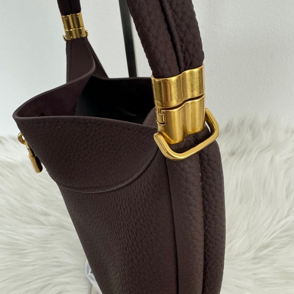 Vegan Luna Crescent Leather Bag Burgundy - Picture 7 of 9